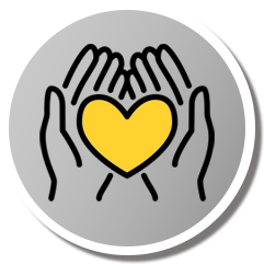 Icon showing hands and heart